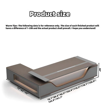 Aihm-Lon Executive Desk with Storage 78.7"-141.7"