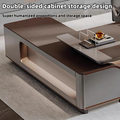 Aihm-Lon Executive Desk with Storage 78.7"-141.7"