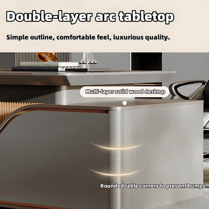 Aihm-Lon Executive Desk with Storage 78.7"-141.7"