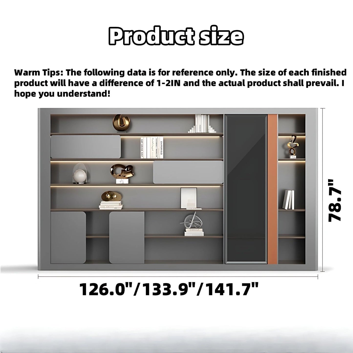 Aihm-Lon Executive Desk with Storage 78.7"-141.7"