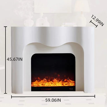 Aihm-Lon Electric Fireplace Heater with Luxurious Wavy Frame 59’’