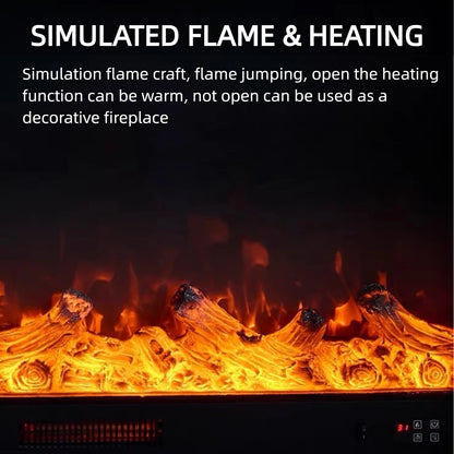 Aihm-Lon Electric Fireplace Heater with Luxurious Wavy Frame 59’’