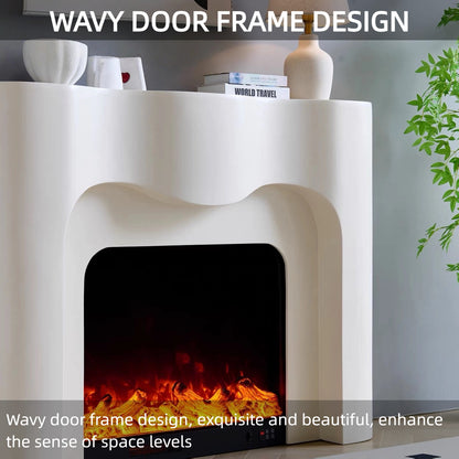 Aihm-Lon Electric Fireplace Heater with Luxurious Wavy Frame 59’’