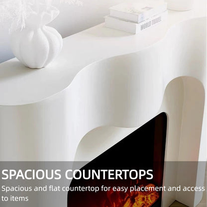 Aihm-Lon Electric Fireplace Heater with Luxurious Wavy Frame 59’’