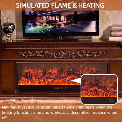 Aihm-Lon Electric Fireplace with Seashell and Curly Grass Pattern 79”