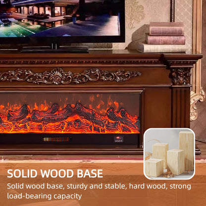 Aihm-Lon Electric Fireplace with Seashell and Curly Grass Pattern 79”