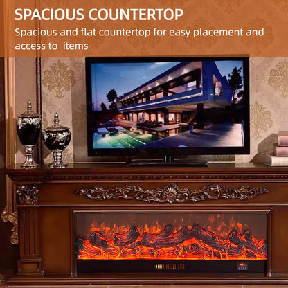 Aihm-Lon Electric Fireplace with Seashell and Curly Grass Pattern 79”