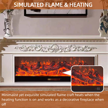 Aihm-Lon Electric Fireplace with Seashell and Curly Grass Pattern 79”