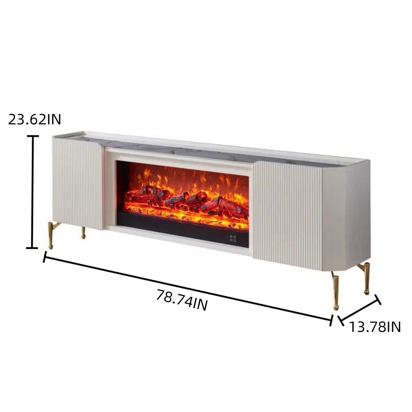 Aihm-Lon Luxury Electric Fireplace Striped Design 71”-79”