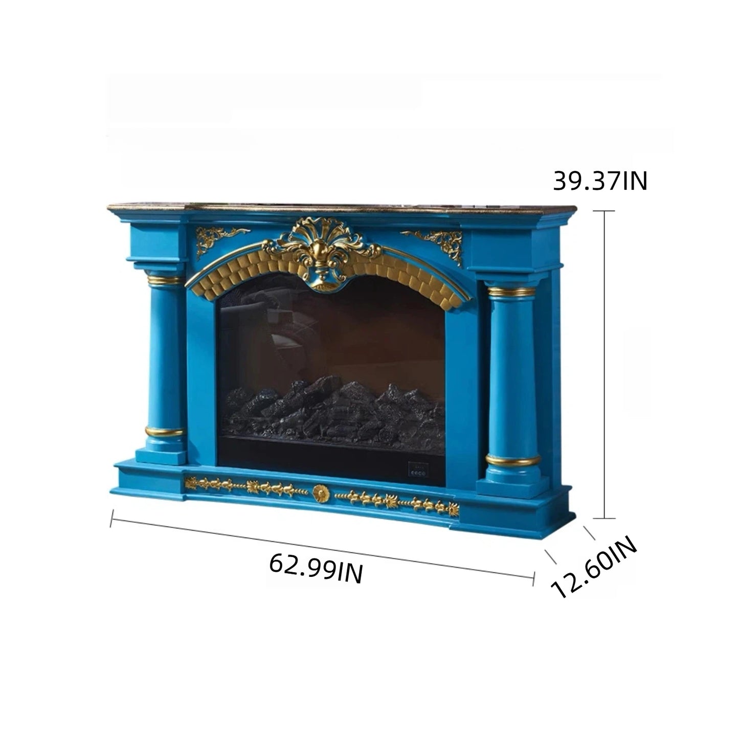 Aihm-Lon Electric Fireplace with Mantel Includes Vintage European Column 63”