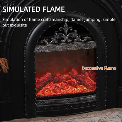 Aihm-Lon Freestanding Electric Fireplace Includes French Vintage Metal Cover 47”