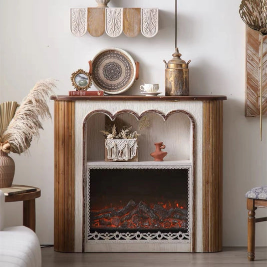 Aihm-Lon Vintage Electric Fireplace Includes French Wavy Border 47”