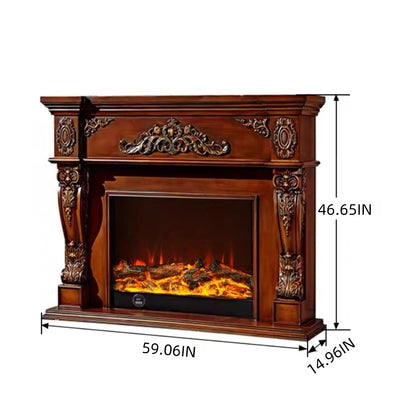 Aihm-Lon Retro Electric Fireplace Includes White Luxury Relief and Double-Column 59”-79”