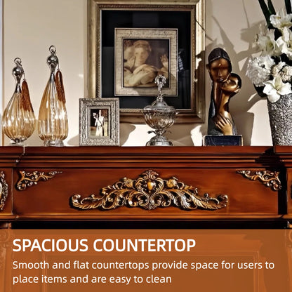 Aihm-Lon Retro Electric Fireplace Includes White Luxury Relief and Double-Column 59”-79”