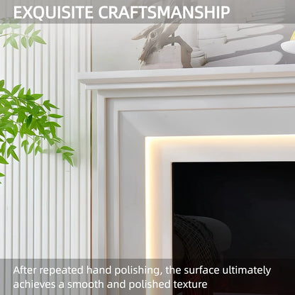 Aihm-Lon Tall Electric Fireplace Includes Modern Ambient Light 47”-59”