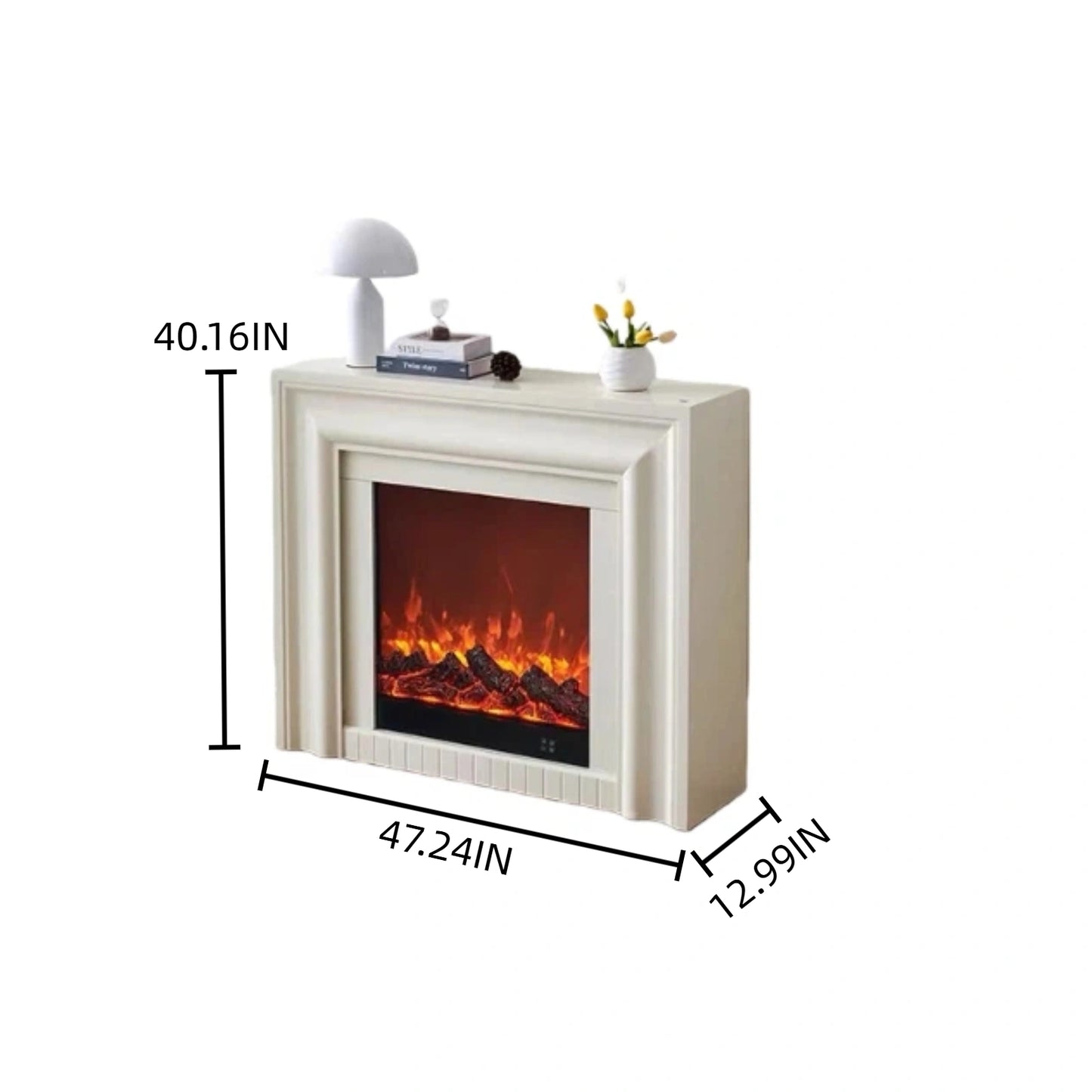 Aihm-Lon Electric Fireplace with Ambient Light & Indoor Decorative Flame 47”