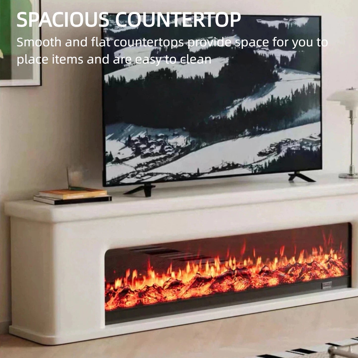 Aihm-Lon Simple Electric Fireplace Includes French Curved Edges 71”-83”