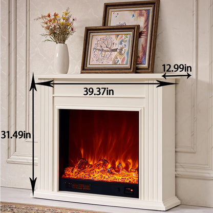 Aihm-Lon Electric Fireplace with 3D Realistic Flame & Layered Lines 39”-47”