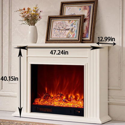 Aihm-Lon Electric Fireplace with 3D Realistic Flame & Layered Lines 39”-47”