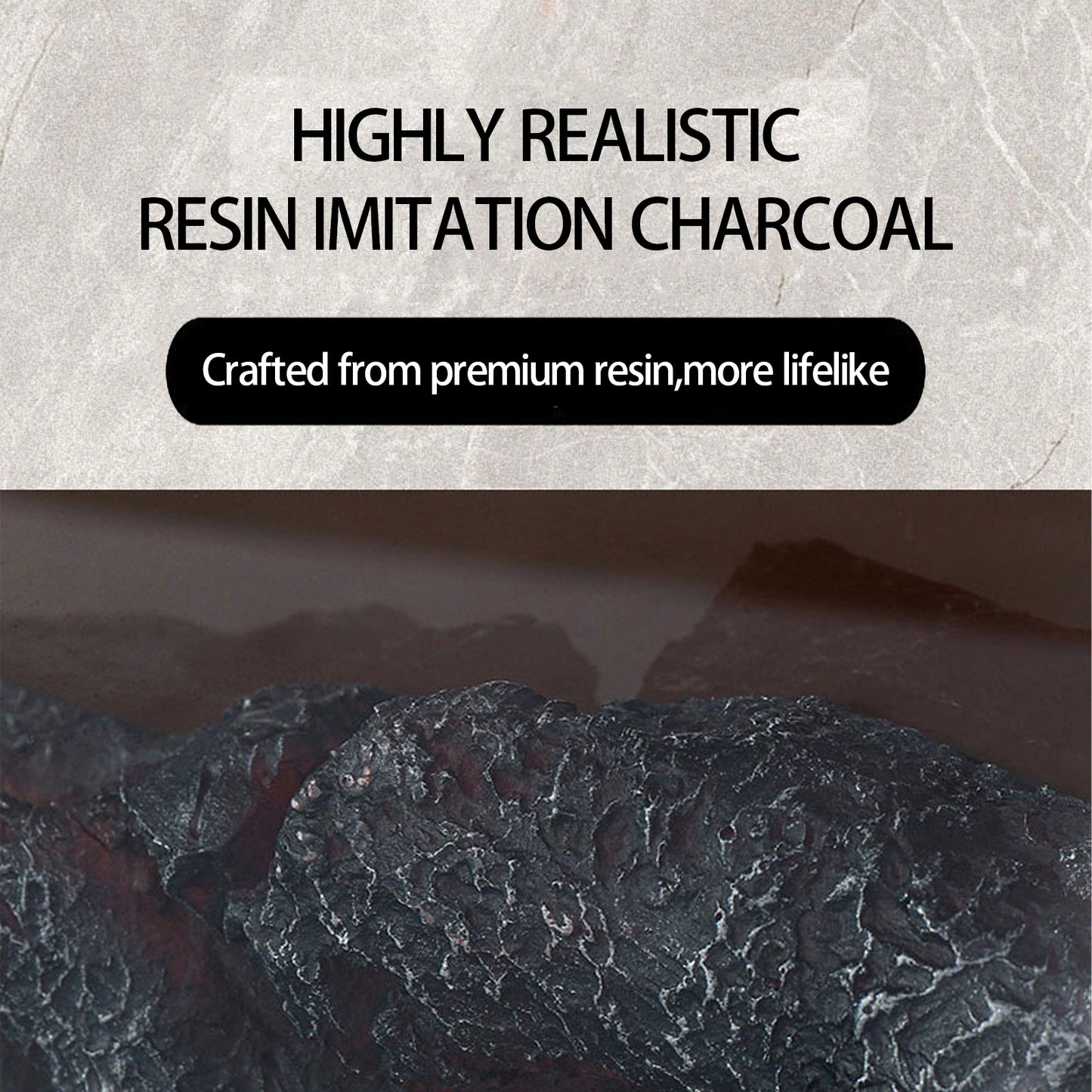 Aihm-Lon Electric Fireplace with 3D Realistic Flame & Layered Lines 39”-47”