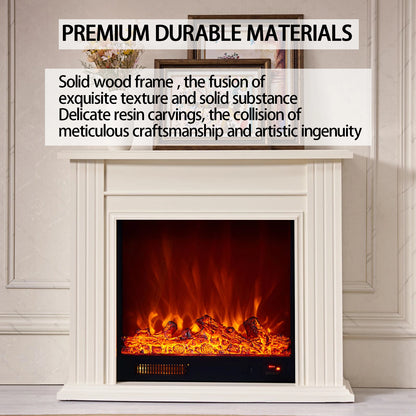 Aihm-Lon Electric Fireplace with 3D Realistic Flame & Layered Lines 39”-47”