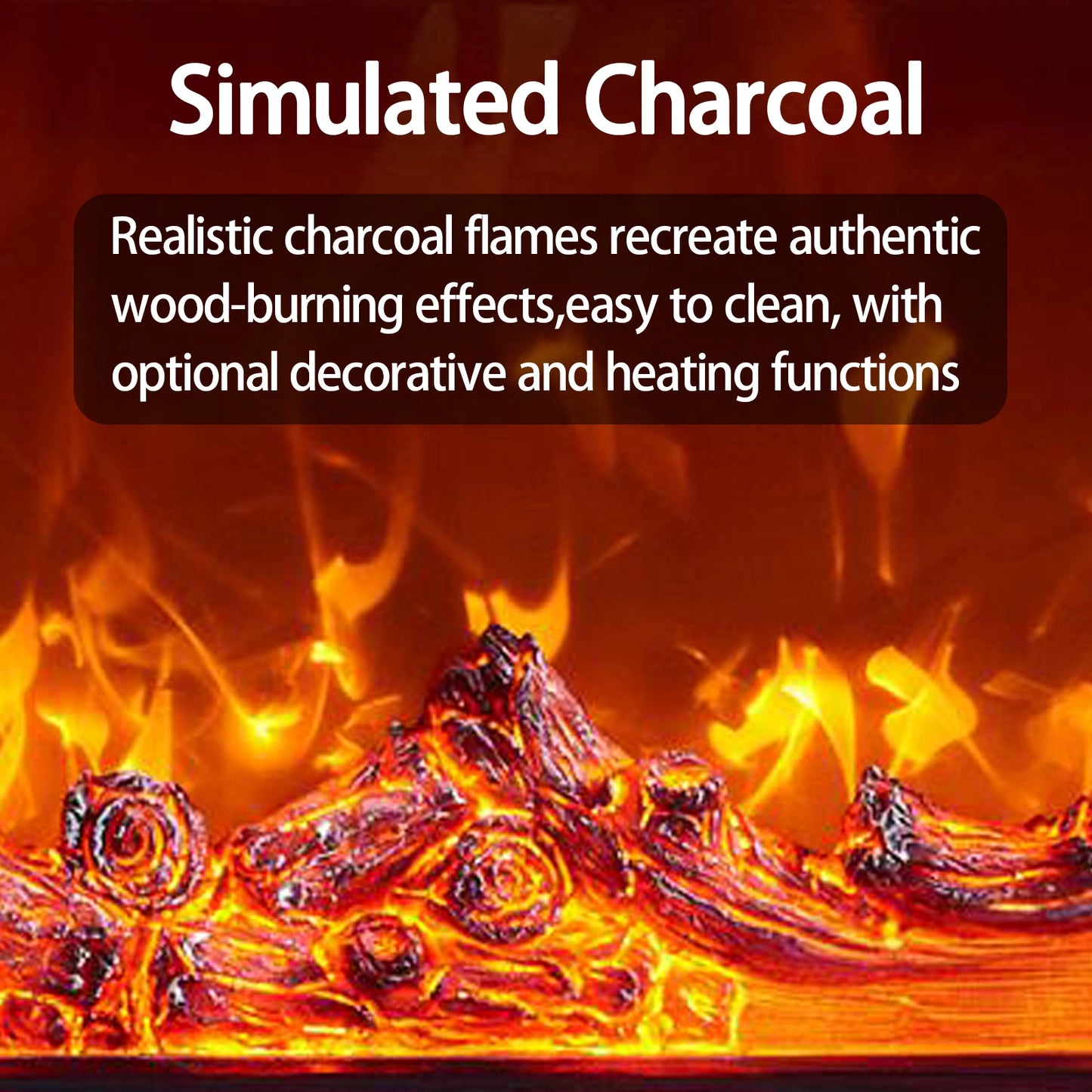 Aihm-Lon Electric Fireplace with Blue Drawers & Open Storage Space 79”