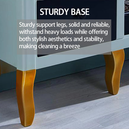 Aihm-Lon Electric Fireplace with Blue Drawers & Open Storage Space 79”