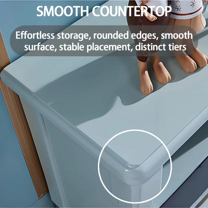 Aihm-Lon Electric Fireplace with Blue Drawers & Open Storage Space 79”