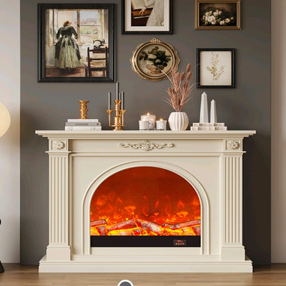 Aihm-Lon Tall Electric Fireplace Includes White Carved Design & Large Countertop 47”-79”