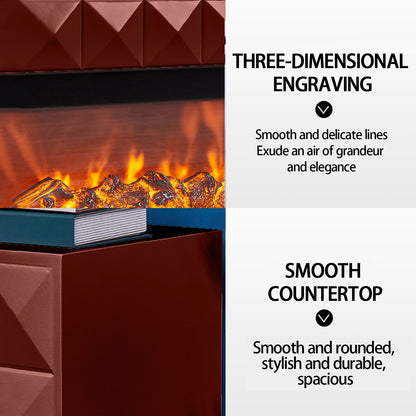 Aihm-Lon Electric Fireplace Includes Vintage Cover and White Matte Carving 47” Classic Vintage-Luxury