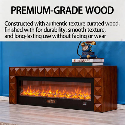 Aihm-Lon Electric Fireplace Includes Vintage Cover and White Matte Carving 47” Classic Vintage-Luxury