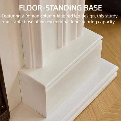 Aihm-Lon Vintage Electric Fireplace with Real Flame Effect Tall TV Stand 47”-59”