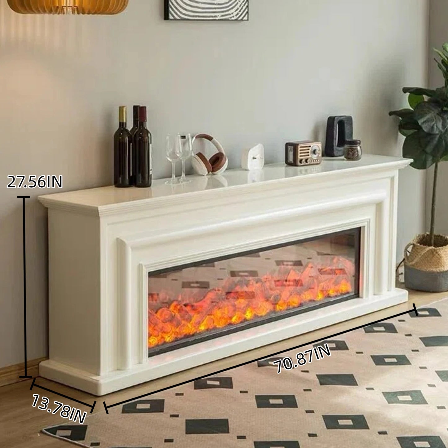 Aihm-Lon Modern Electric Fireplace Includes Fake Flame Insert