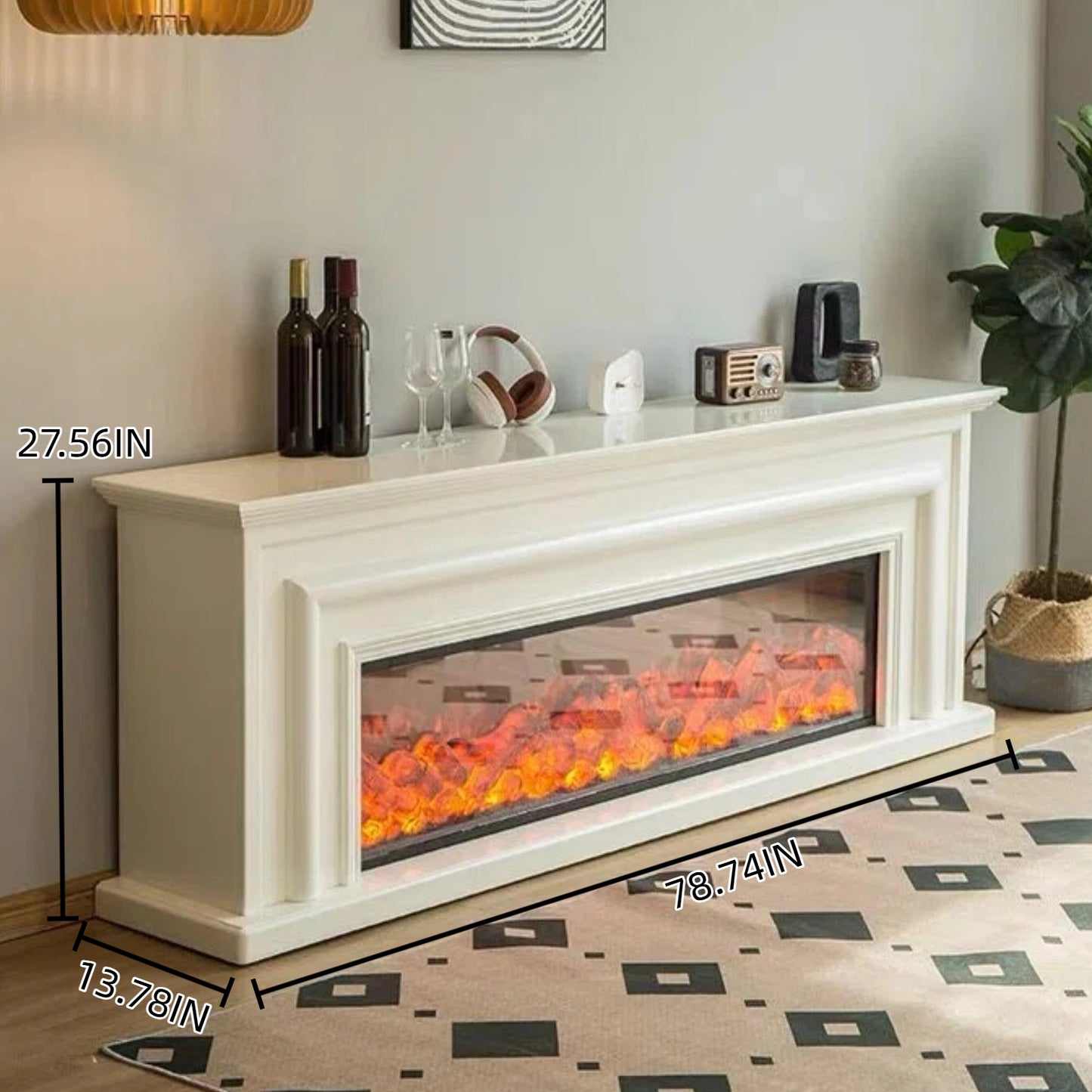 Aihm-Lon Modern Electric Fireplace Includes Fake Flame Insert