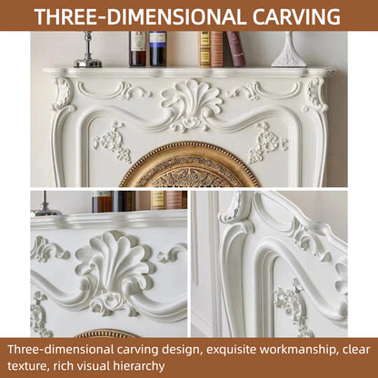 Aihm-Lon Freestanding Electric Fireplace Includes Metal Birdcage & 3D Relief 47” - 55”