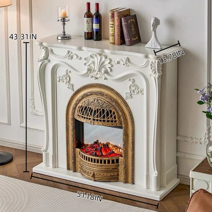 Aihm-Lon Freestanding Electric Fireplace Includes Metal Birdcage & 3D Relief 47” - 55”