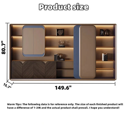 Aihm-Lon Executive Desk with Large Storage 94.48"-125.98"