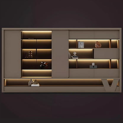 Aihm-Lon Executive Desk with Vintage Gold Large Storage 78.7"-141.7"