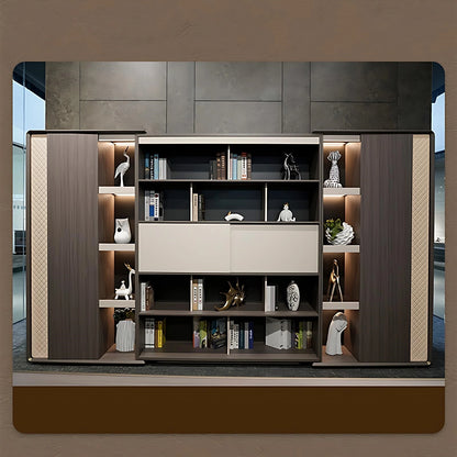 Aihm-Lon Luxury Executive Desk with Champagne Unique Pattern 78.7"-141.7"