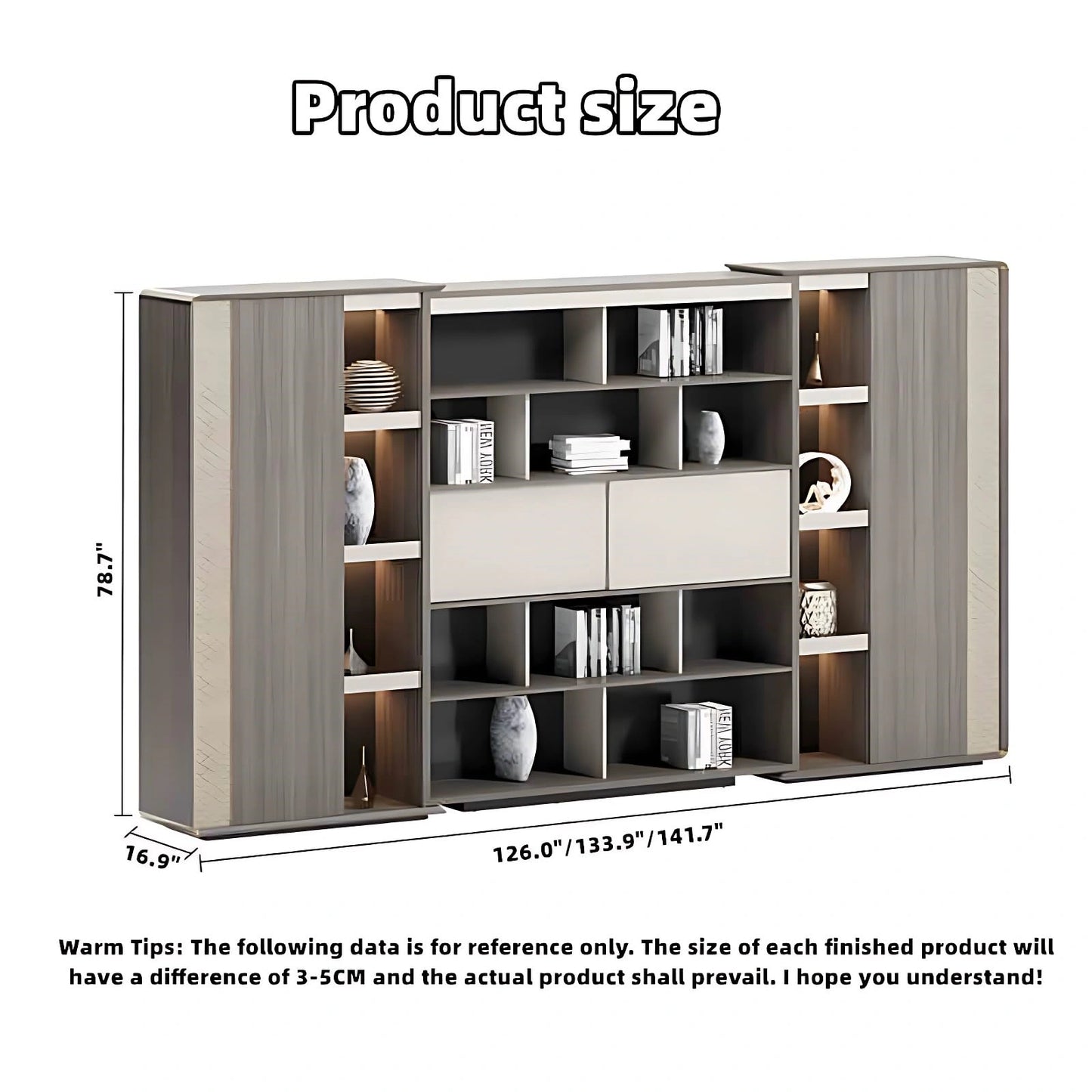 Aihm-Lon Luxury Executive Desk with Champagne Unique Pattern 78.7"-141.7"