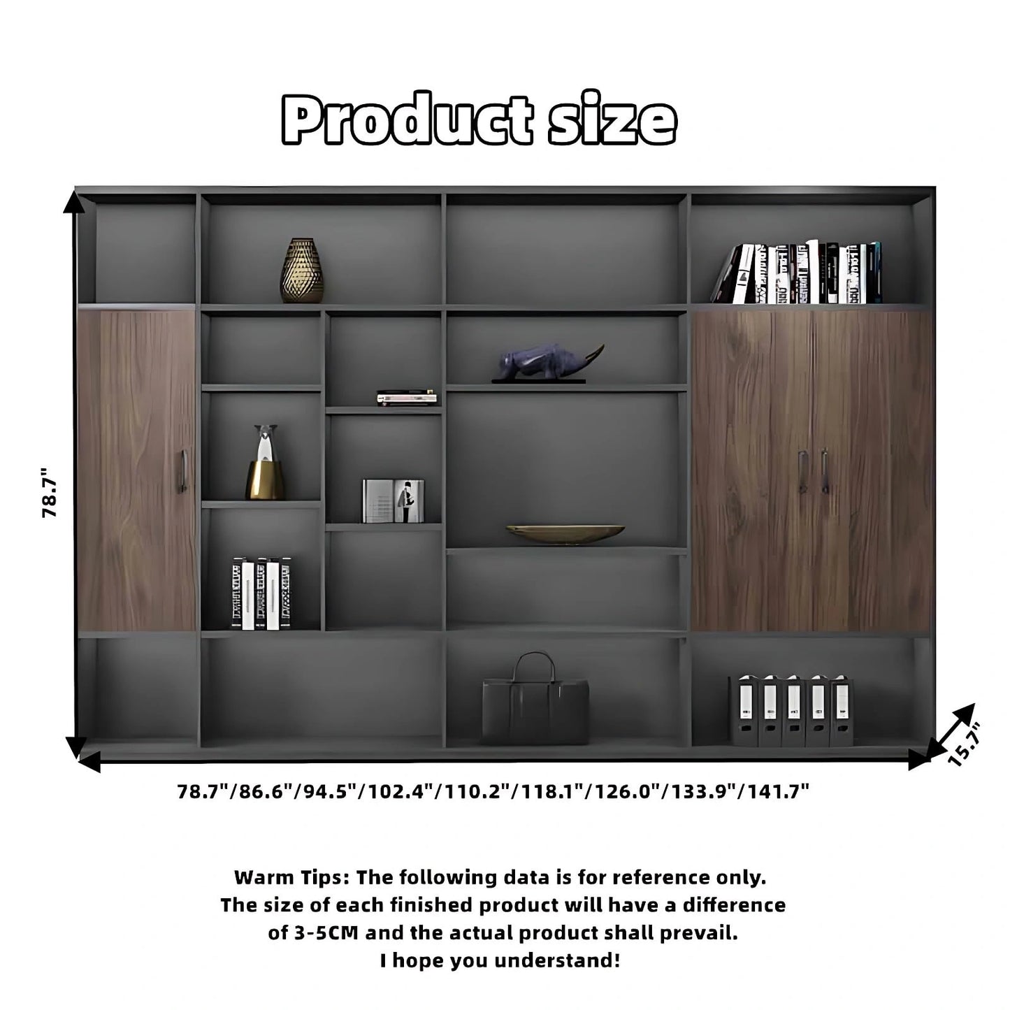 Aihm-Lon Corner Executive Desk with Thick Wooden Tabletop LED Light 78.7"-141.7"