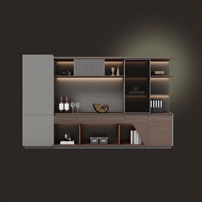 Aihm-Lon Executive Desk with L-Shaped Drawers 78.74"-118.11"