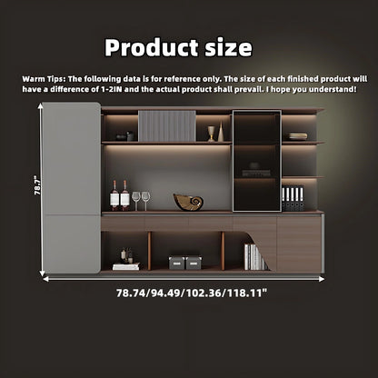 Aihm-Lon Executive Desk with L-Shaped Drawers 78.74"-118.11"