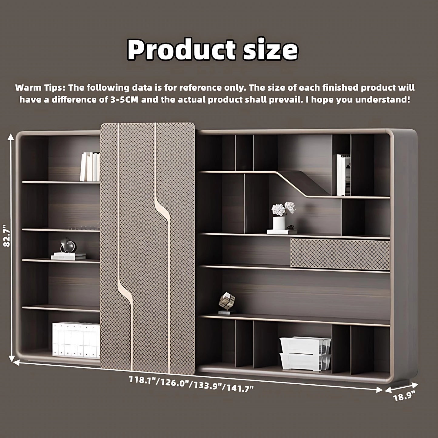 Aihm-Lon Wooden Executive Desk with 4 Large Drawers 78.7"-141.7"