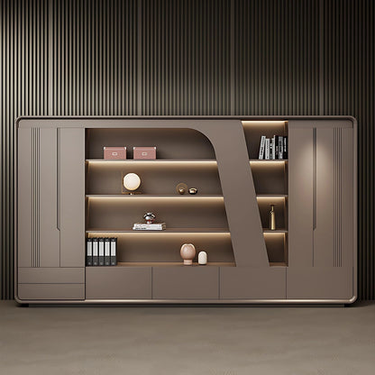 Aihm-Lon Brown Modern Style Executive Desk 78.7"-141.7"