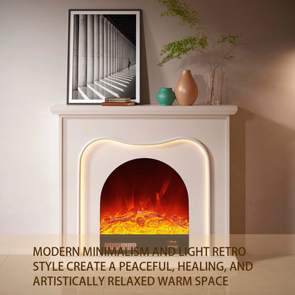 Aihm-Lon Elegant Electric Fireplace Soft Curved Design 47”