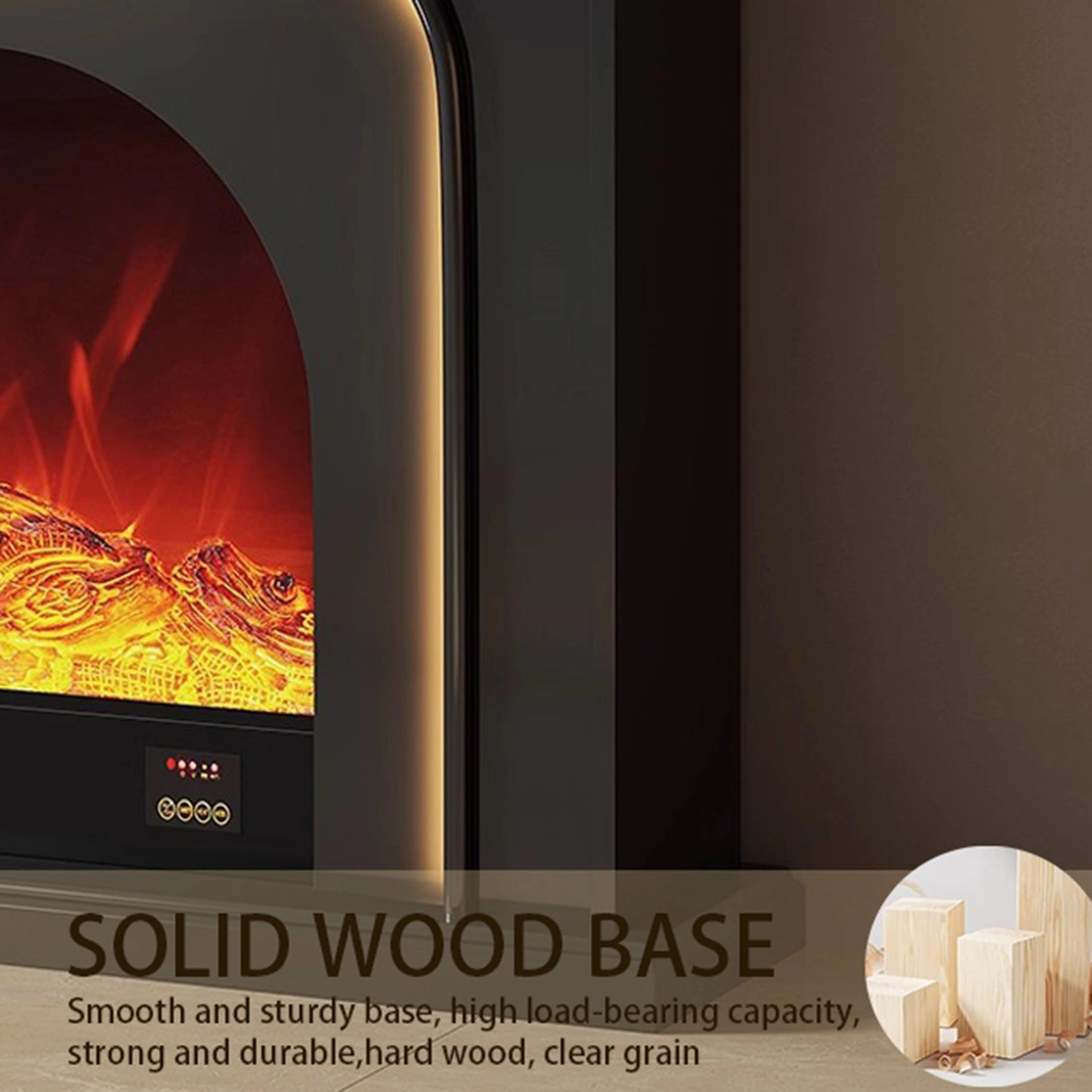 Aihm-Lon Elegant Electric Fireplace Soft Curved Design 47”