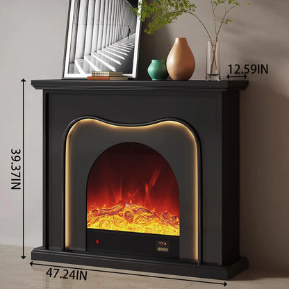 Aihm-Lon Elegant Electric Fireplace Soft Curved Design 47”