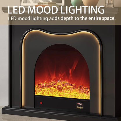 Aihm-Lon Elegant Electric Fireplace Soft Curved Design 47”