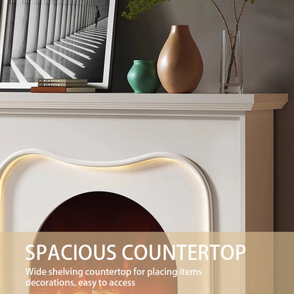 Aihm-Lon Elegant Electric Fireplace Soft Curved Design 47”